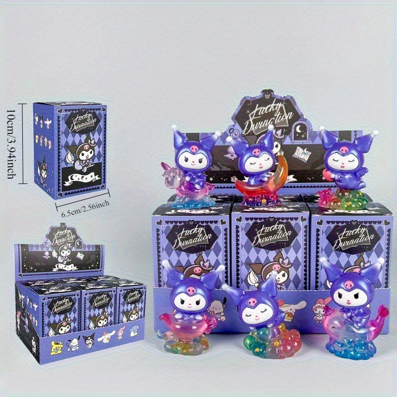Y2K 6pcs Sanrio Dreamy Starry Sky Series Dolls Kuromi Trendy Mystery Box Surprise Pack Cute Gift Figurines