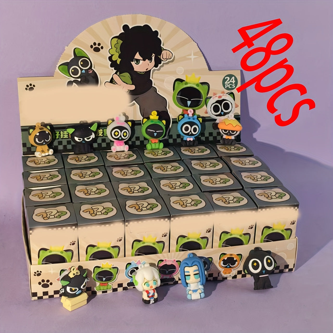 48 Anime Mystery Blind Box Figures - Surprise Collectibles with Movable Dolls
