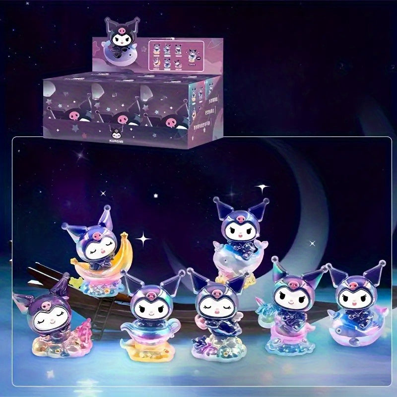 Y2K 6pcs Sanrio Dreamy Starry Sky Series Dolls Kuromi Trendy Mystery Box Surprise Pack Cute Gift Figurines